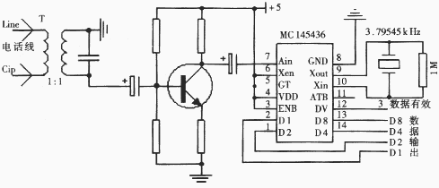 MC145436AP的应用原理框图