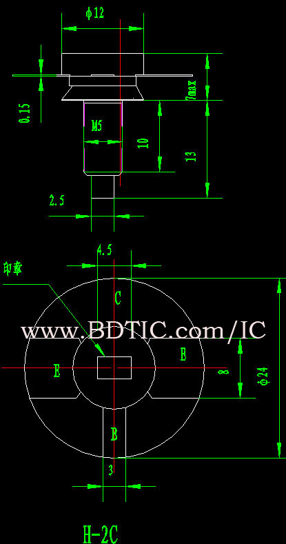 3DA47（A、B、BL) 型晶体管封装尺寸图