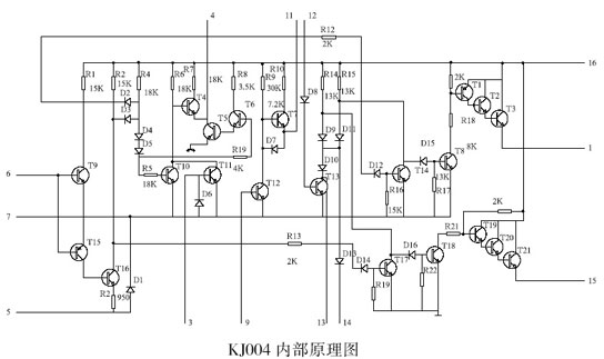 KJ004 可控硅移相电路内部原理图