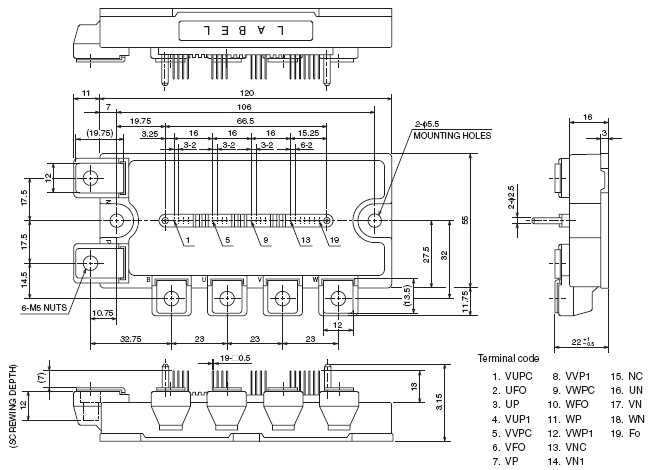 PM150CL1A060 外观尺寸图