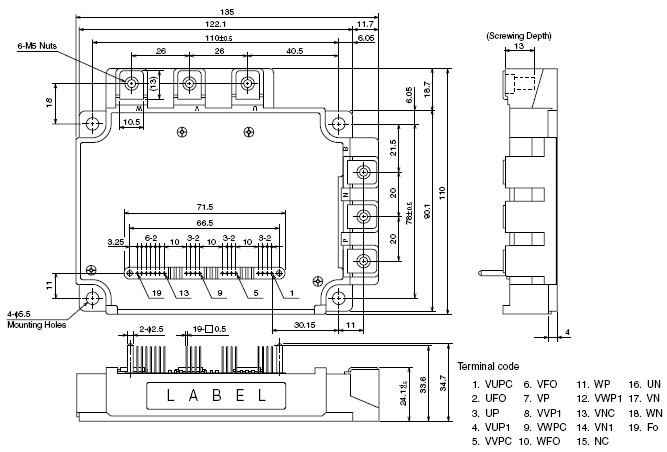 PM150CL1A120 外观尺寸图