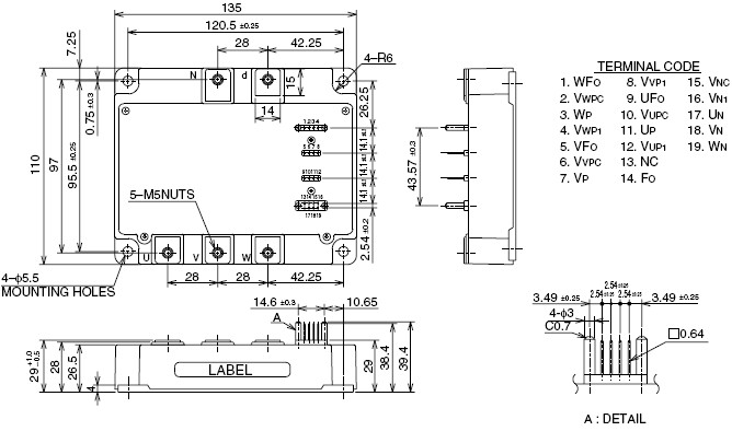 PM150CVA120 外观尺寸图