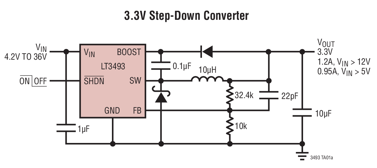 LT3493Typical Application LT3493 Typical Application