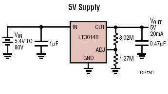 LT3014B 典型应用