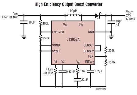 LT3957A 典型应用